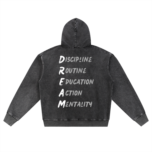 Snow Washed Oversized Zip-Up Hoodie 001